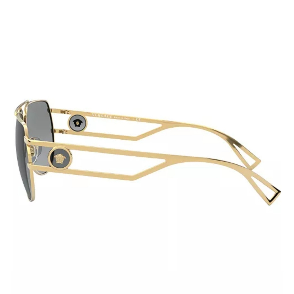Versace Aviator Sunglasses with Gold Frame and Black Lenses - Picture 6 of 13